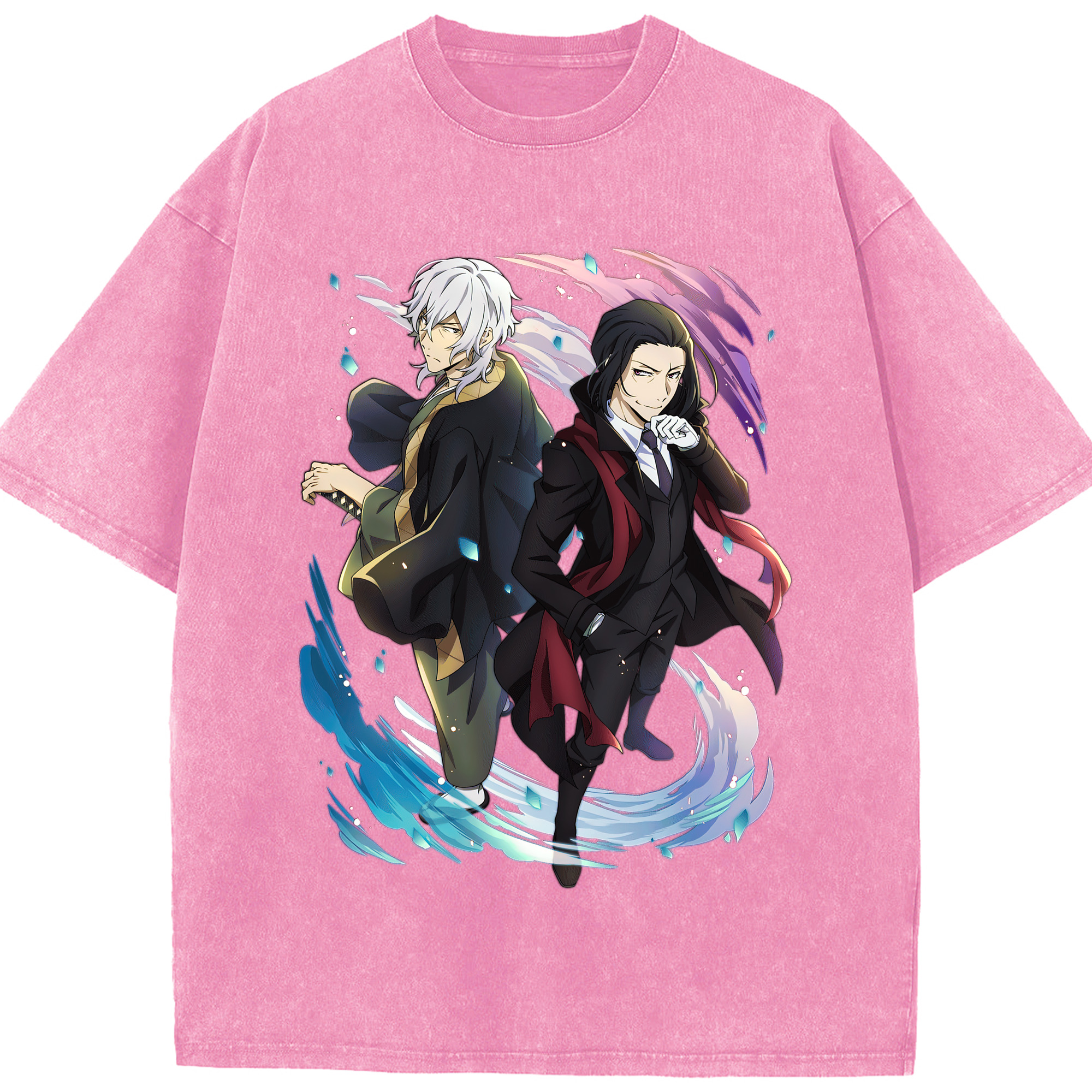 （画像用） 文豪ストレイドッグス Bungo Stray Dogs 綿100% ヴィンテージ風 半袖Tシャツ（フロントプリント）